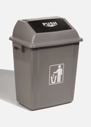 Bote de basura con tapa de plástico polipropileno gris 20 L — imagen de producto