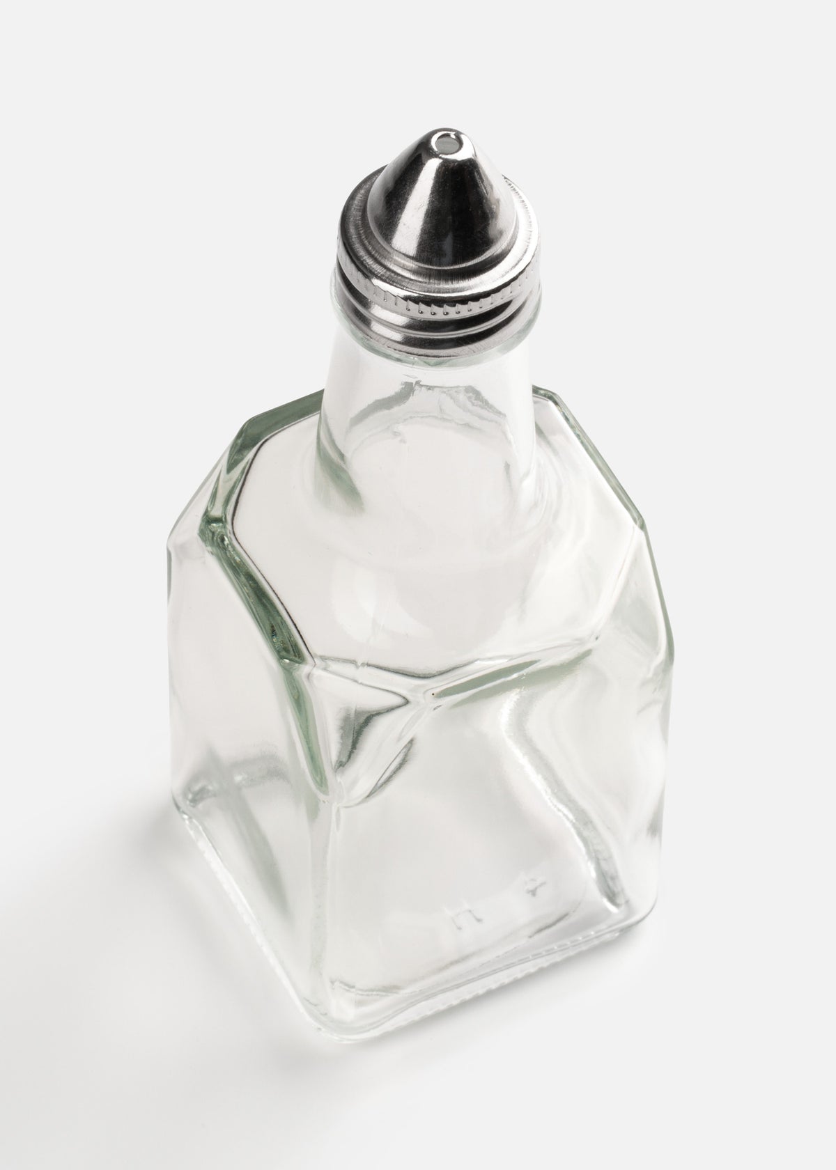 Botella cuadrada de vidrio transparente para vinagre y aceite 6 oz — imagen de producto
