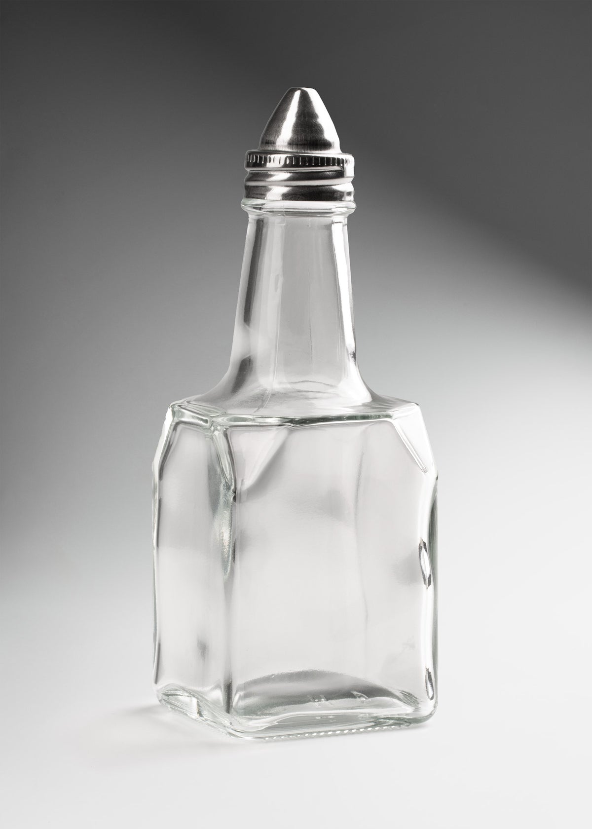 Botella cuadrada de vidrio transparente para vinagre y aceite 6 oz — imagen de producto