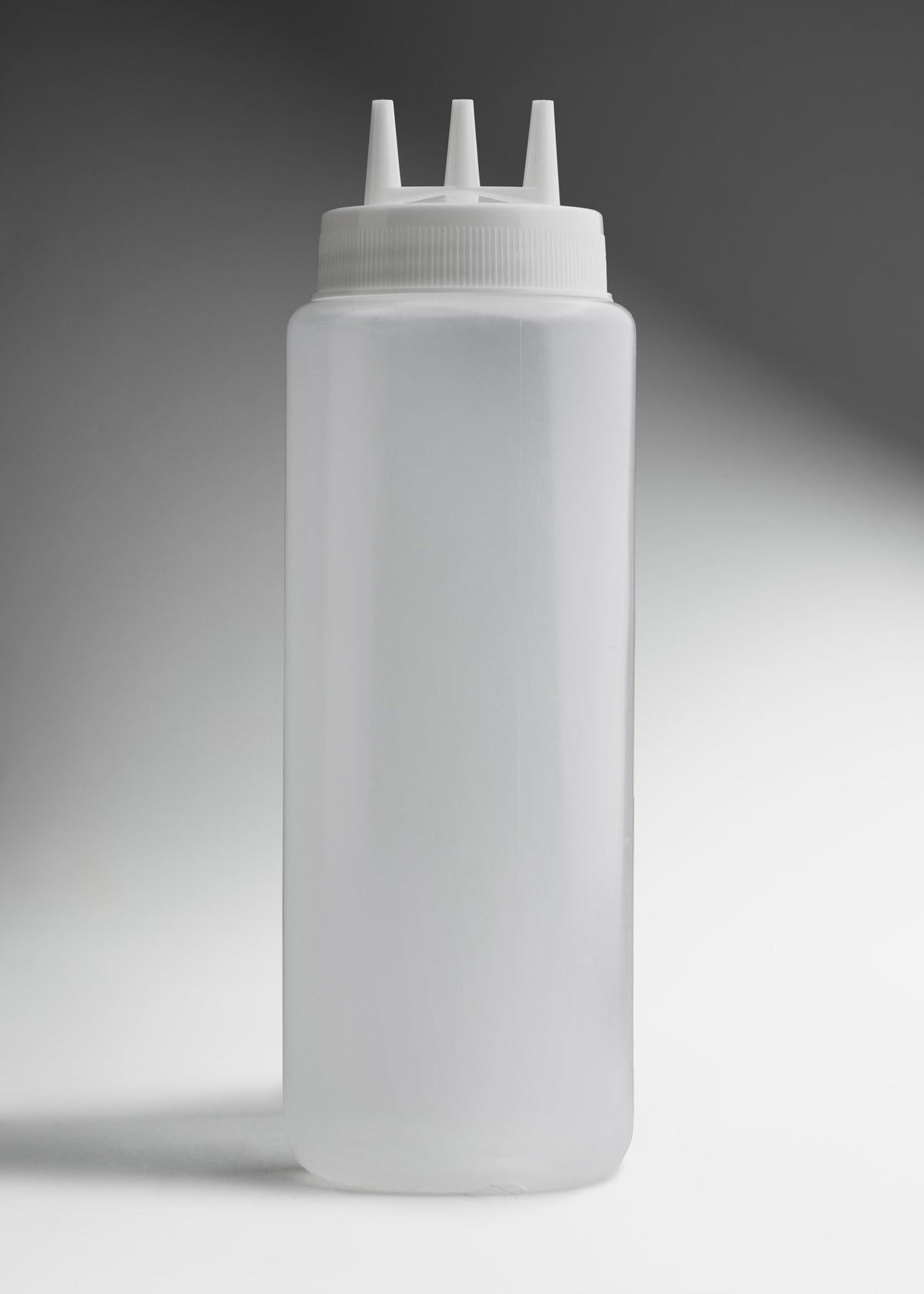 Botella dispensadora para aderezos de plástico transparente 3 salidas 960 ml 32 OZ — imagen de producto