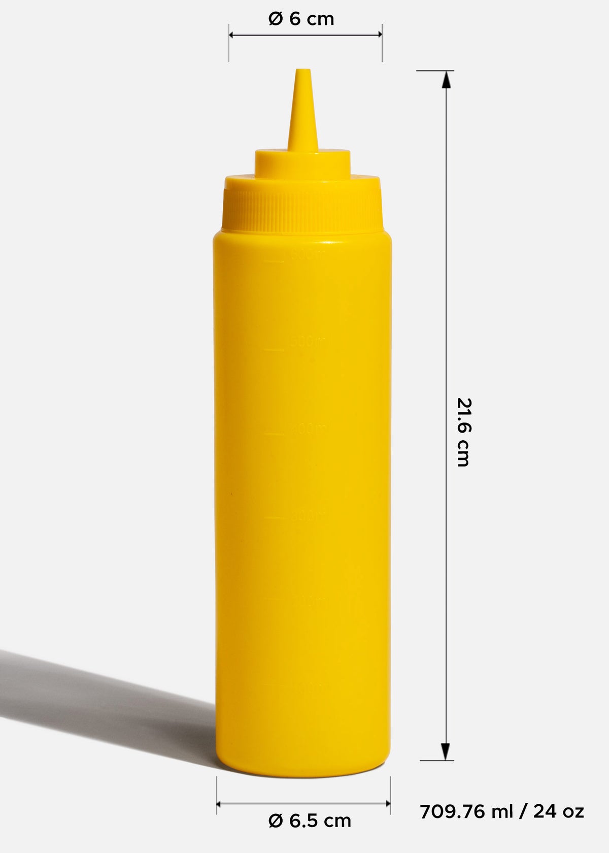 Botella de plástico amarillo dispensadora para aderezo 709 ml — imagen de producto