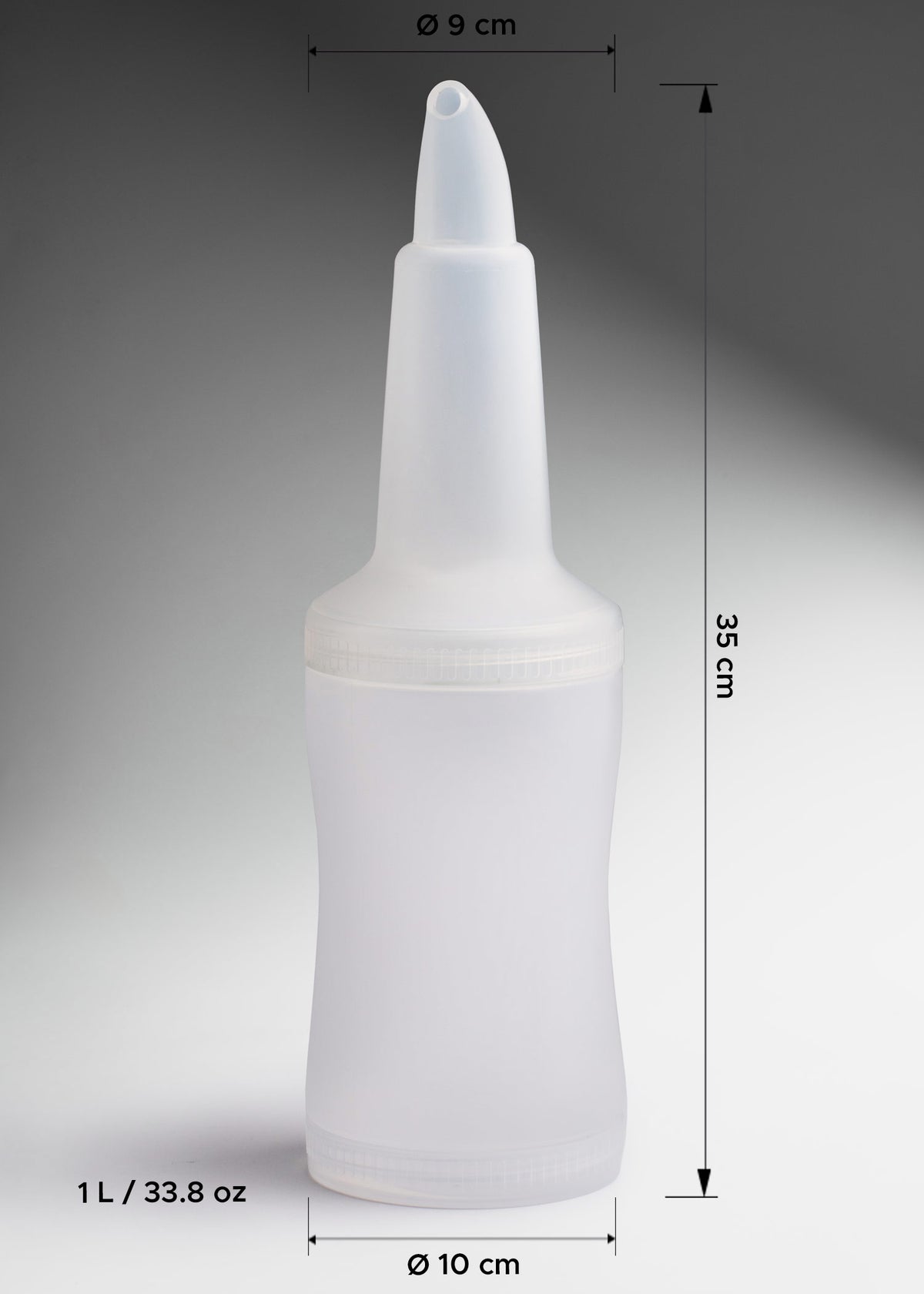 Botella dosificadora para mezcla de plástico blanco 1 L — imagen de producto