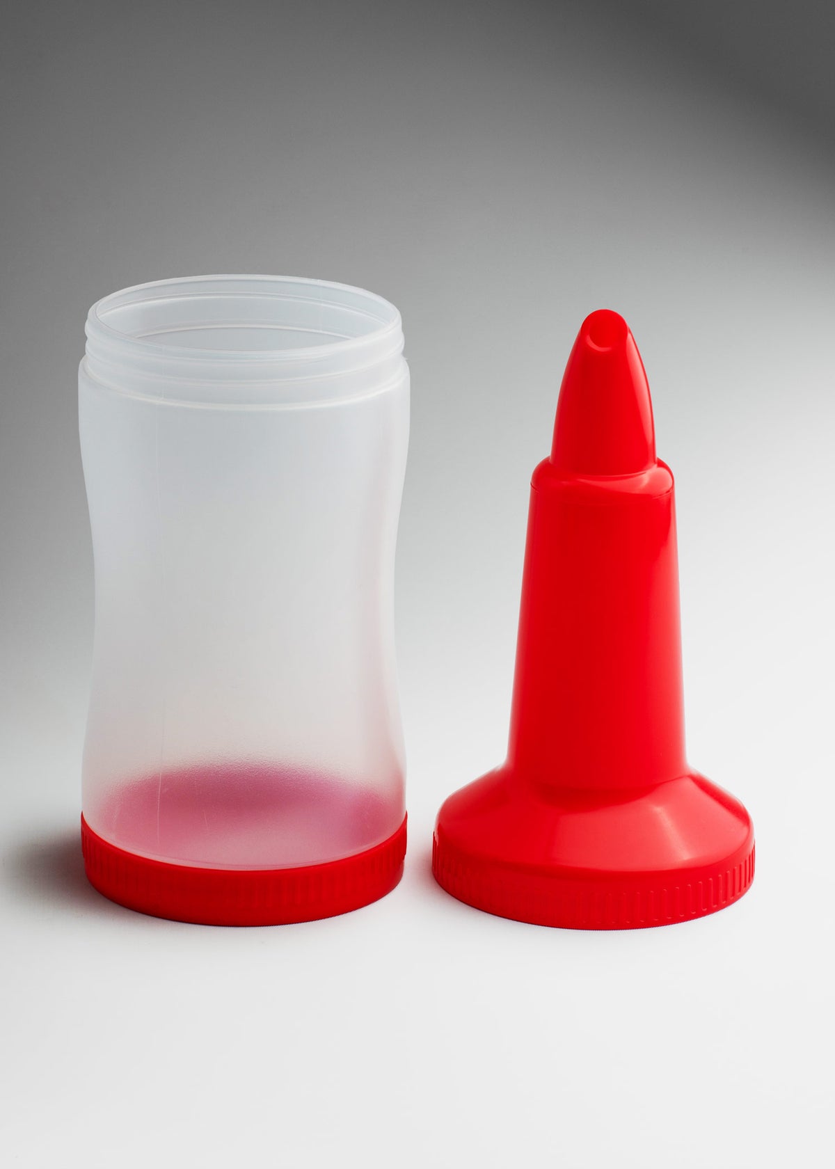 Botella dosificadora para mezcla de plástico rojo 1 L — imagen de producto