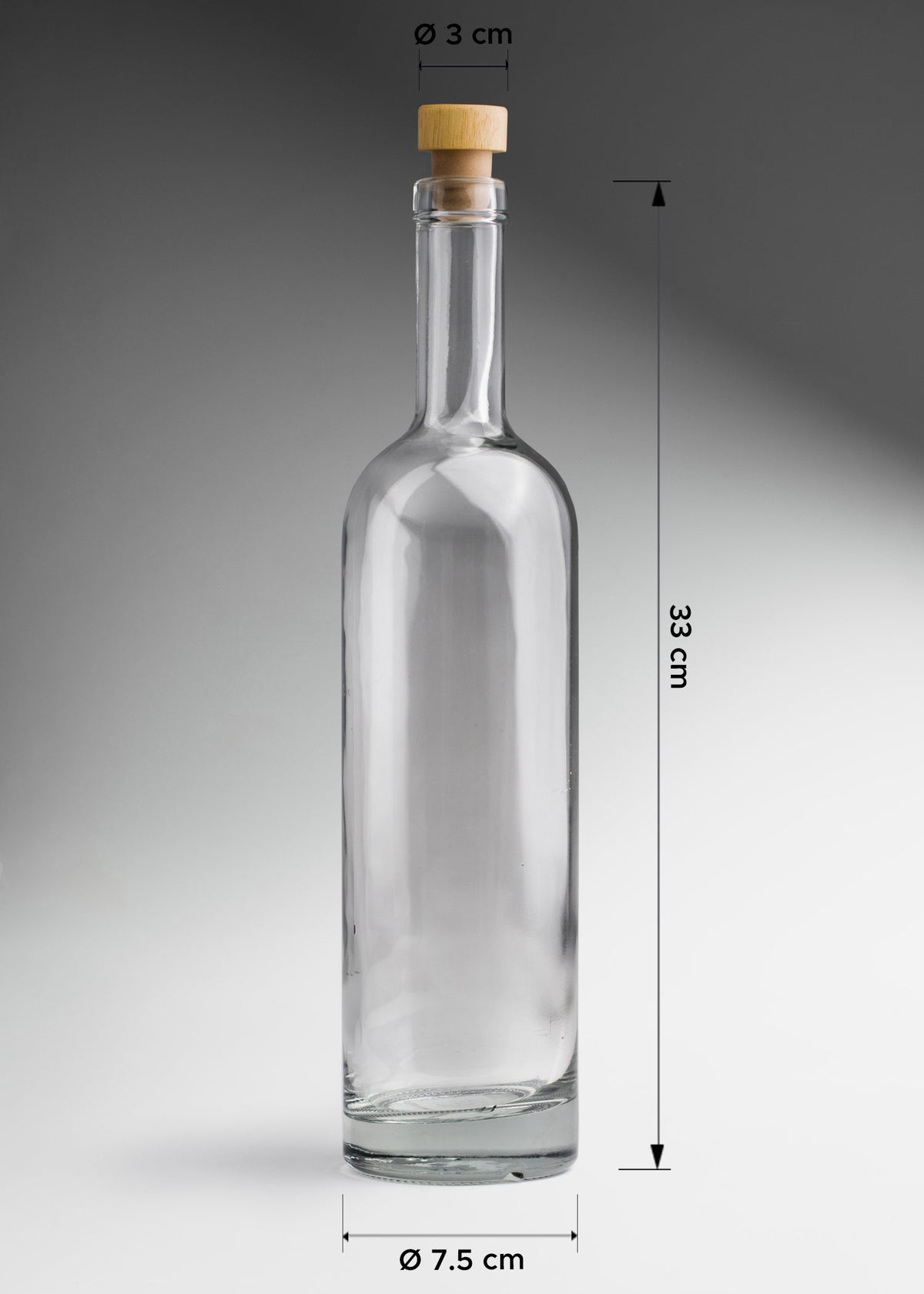 Botella mezcalera de vidrio transparente Premium Platino 750 ml — imagen de producto