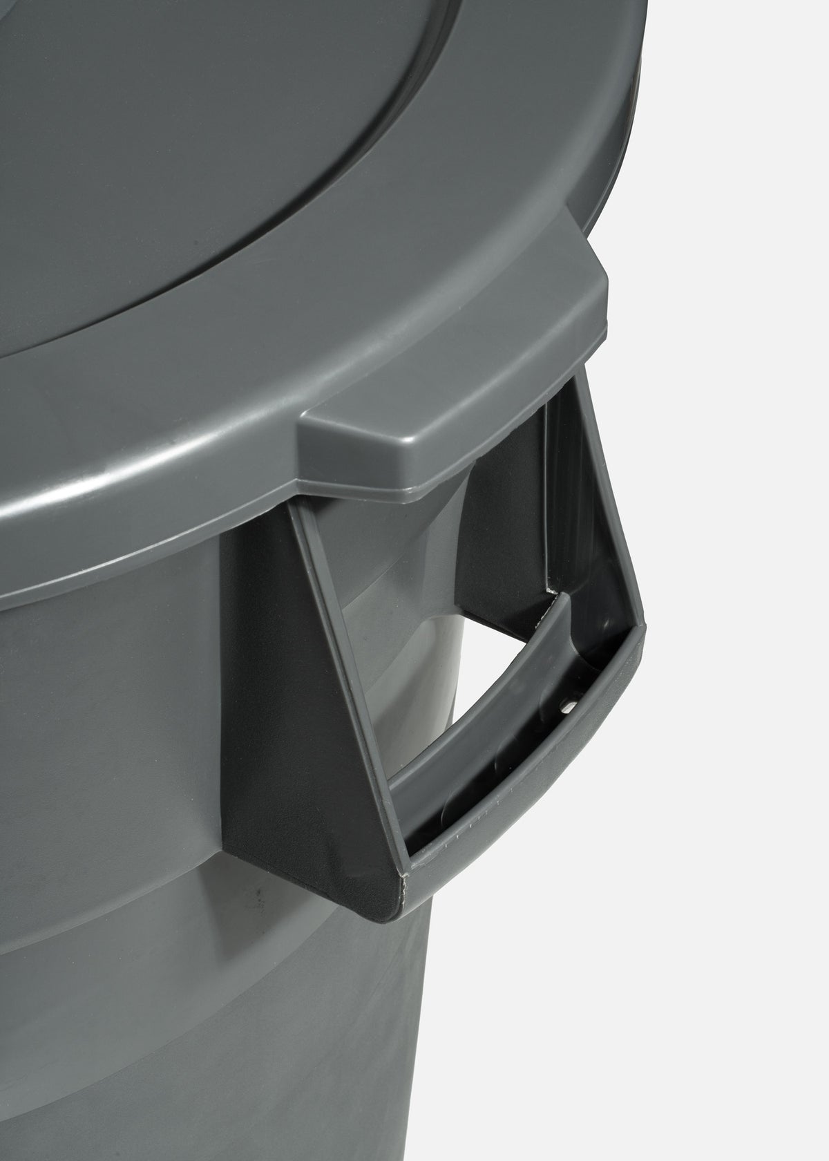 Botes de basura con tapa de plástico gris calidad Rubbermaid 168 y 128 L — imagen de producto