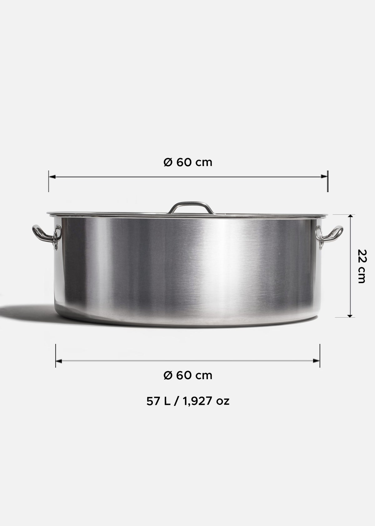Budinera de acero inoxidable plata 201 con tapa 57 L — imagen de producto