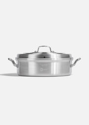 Budinera de aluminio grado alimenticio plata triple fuerte con tapa NSF 9 L — imagen de producto
