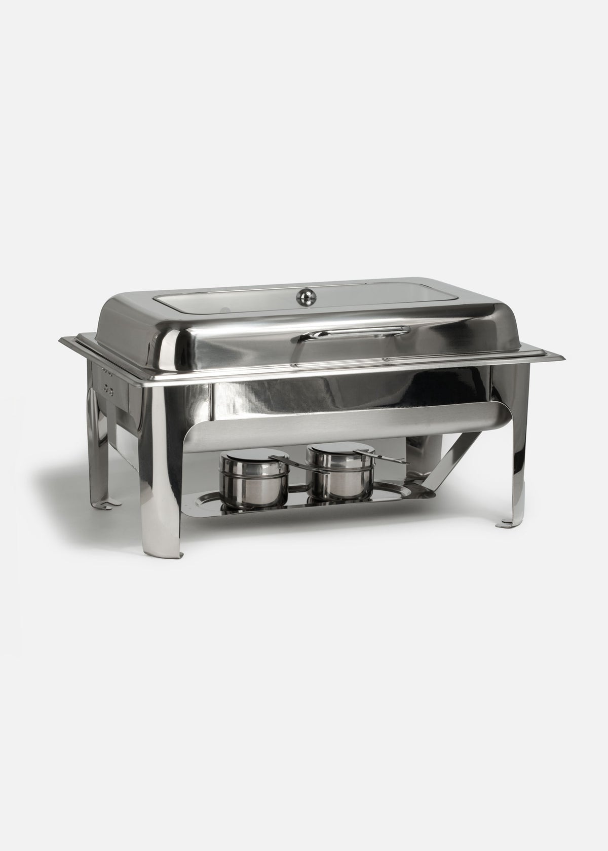 Chafer de acero inoxidable tapa de vidrio rectangular de lujo cierre lento Prestige 9.5 L — imagen de producto