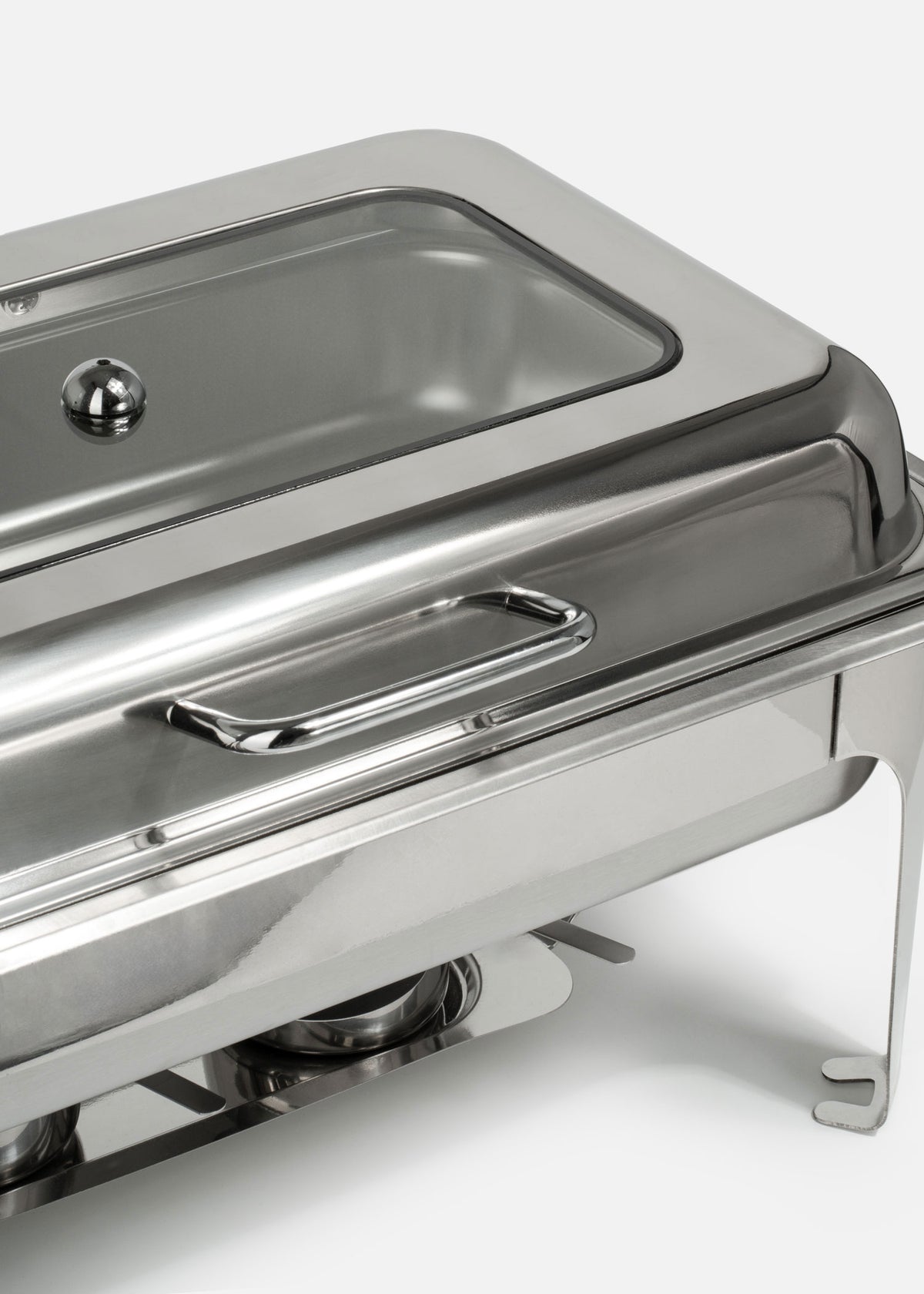Chafer de acero inoxidable tapa de vidrio rectangular de lujo cierre lento Prestige 9.5 L — imagen de producto