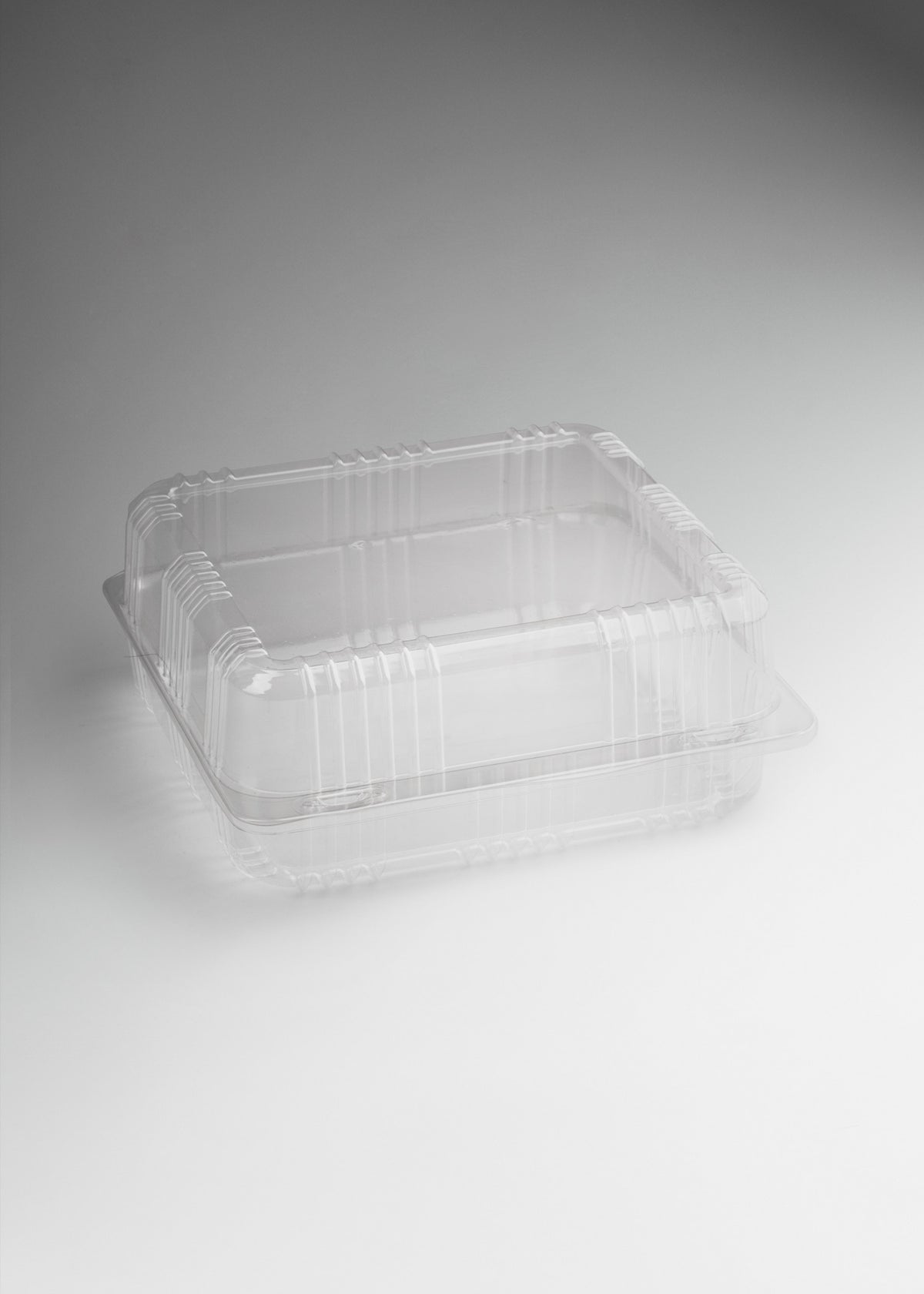Caja transparente de pet para pan dulce desechable 24x24x10 cm — imagen de producto