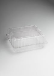 Caja transparente de pet para pan dulce desechable 24x24x10 cm — imagen de producto