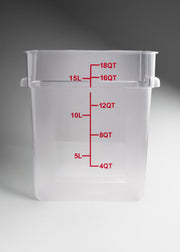 Cambro contenedor de cocina de policarbonato cuadrado transparente 18 L — imagen de producto