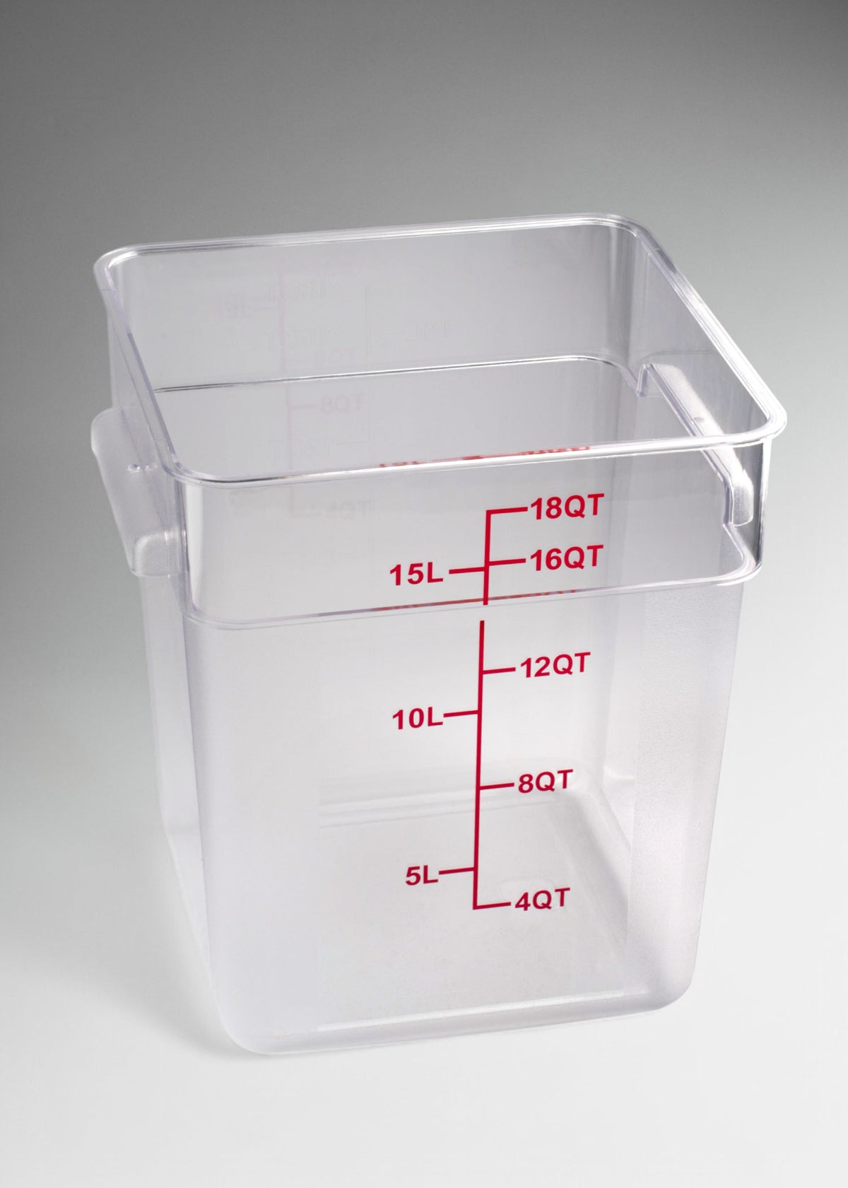 Cambro contenedor de cocina de policarbonato cuadrado transparente 18 L — imagen de producto