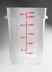 Cambro contenedor de cocina de policarbonato cuadrado transparente 22 L — imagen de producto