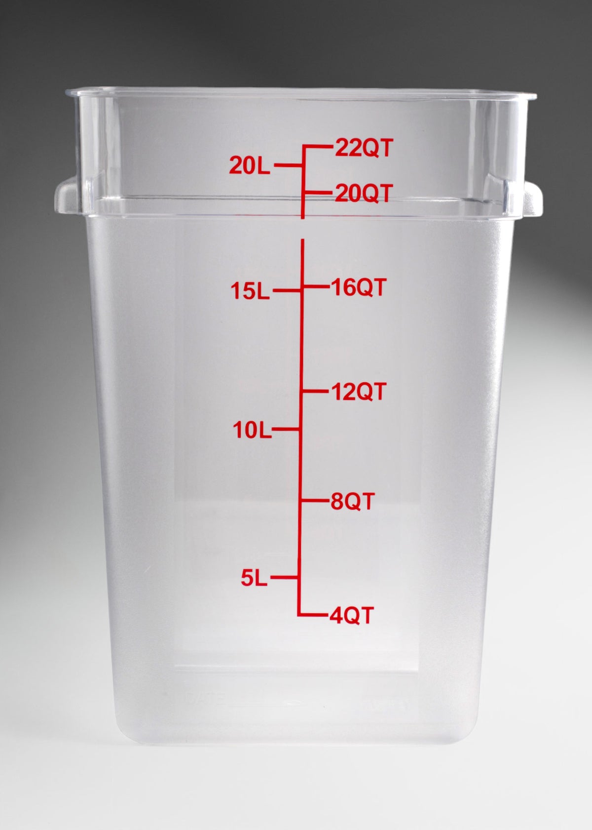 Cambro contenedor de cocina de policarbonato cuadrado transparente 22 L — imagen de producto
