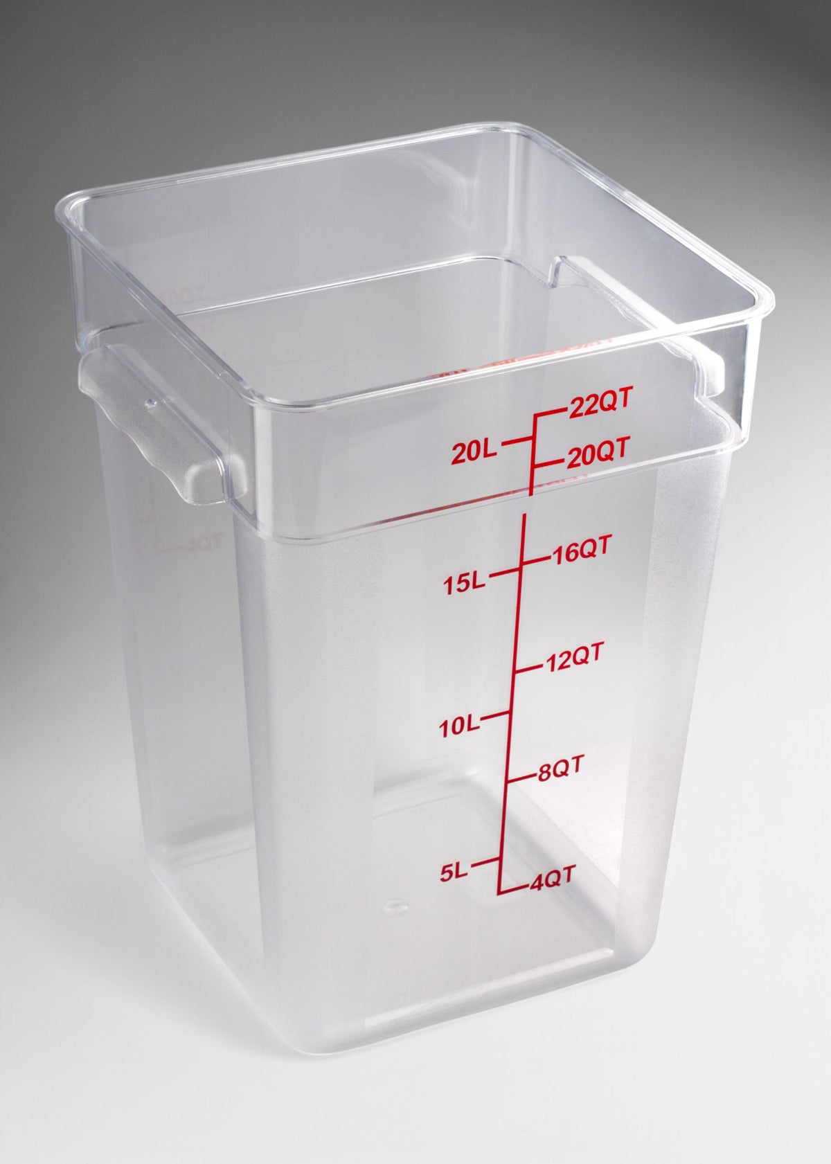 Cambro contenedor de cocina de policarbonato cuadrado transparente 22 L — imagen de producto