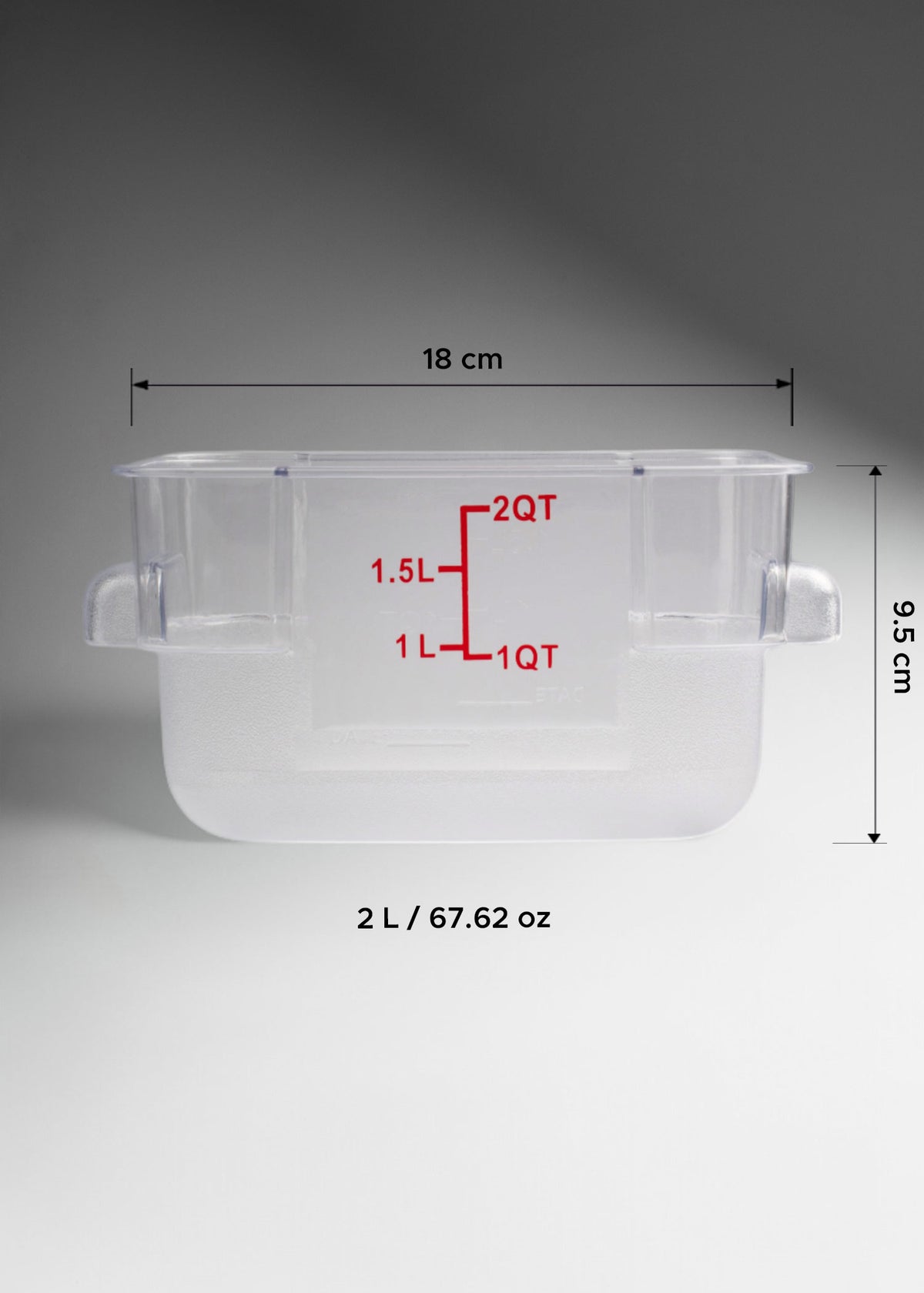 Cambro contenedor de cocina de policarbonato cuadrado transparente 2L — imagen de producto