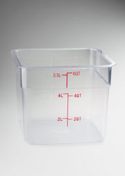 Cambro contenedor de cocina cuadrado transparente 6 L — imagen de producto