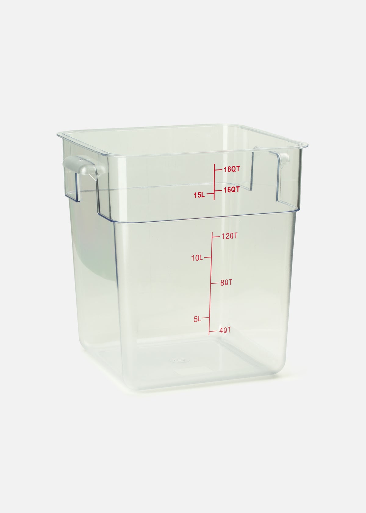 Cambro contenedor de cocina de policarbonato cuadrado transparente 18 L — imagen de producto
