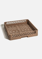 Canastilla lava loza (cubiertos) de plástico beige abierto malla fina 50x50 cm — imagen de producto