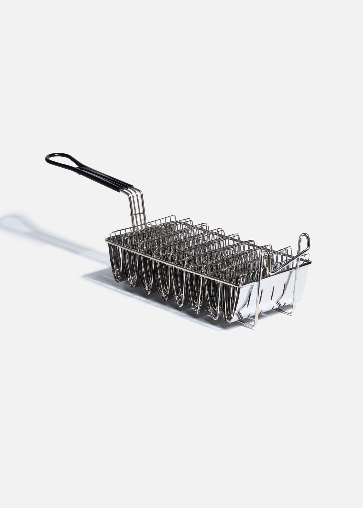 Canastilla freidora para tacos de acero niquelado 8 compartimentos plata. Premium — imagen de producto
