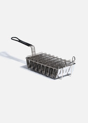 Canastilla freidora para tacos de acero niquelado 8 compartimentos plata. Premium — imagen de producto