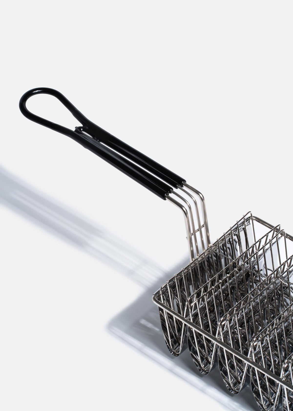 Canastilla freidora para tacos de acero niquelado 8 compartimentos plata. Premium — imagen de producto