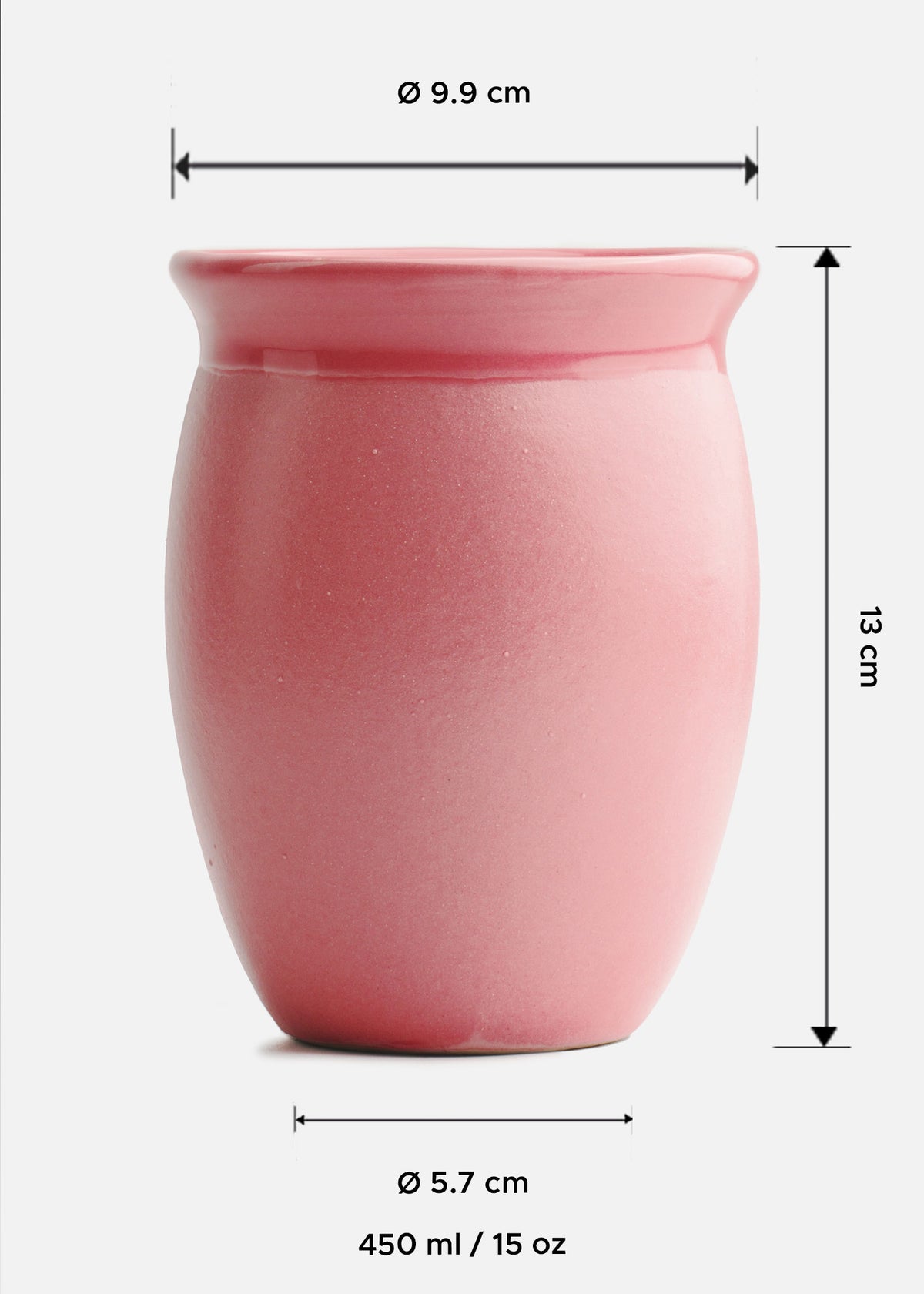 Cantaro de cerámica de alta temperatura rosa 450 ml — imagen de producto