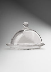 Capelo liso de vidrio transparente grado alimenticio para exhibición de postres, ideal para restaurantes, cafeterías y repostería Virel 11.3x9.5x10cm — imagen de producto