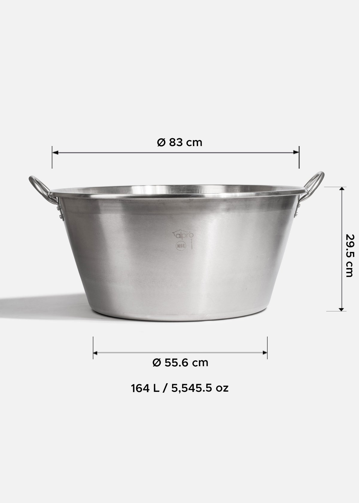 Cazo de acero inoxidable 201 plata NSF 164 L — imagen de producto