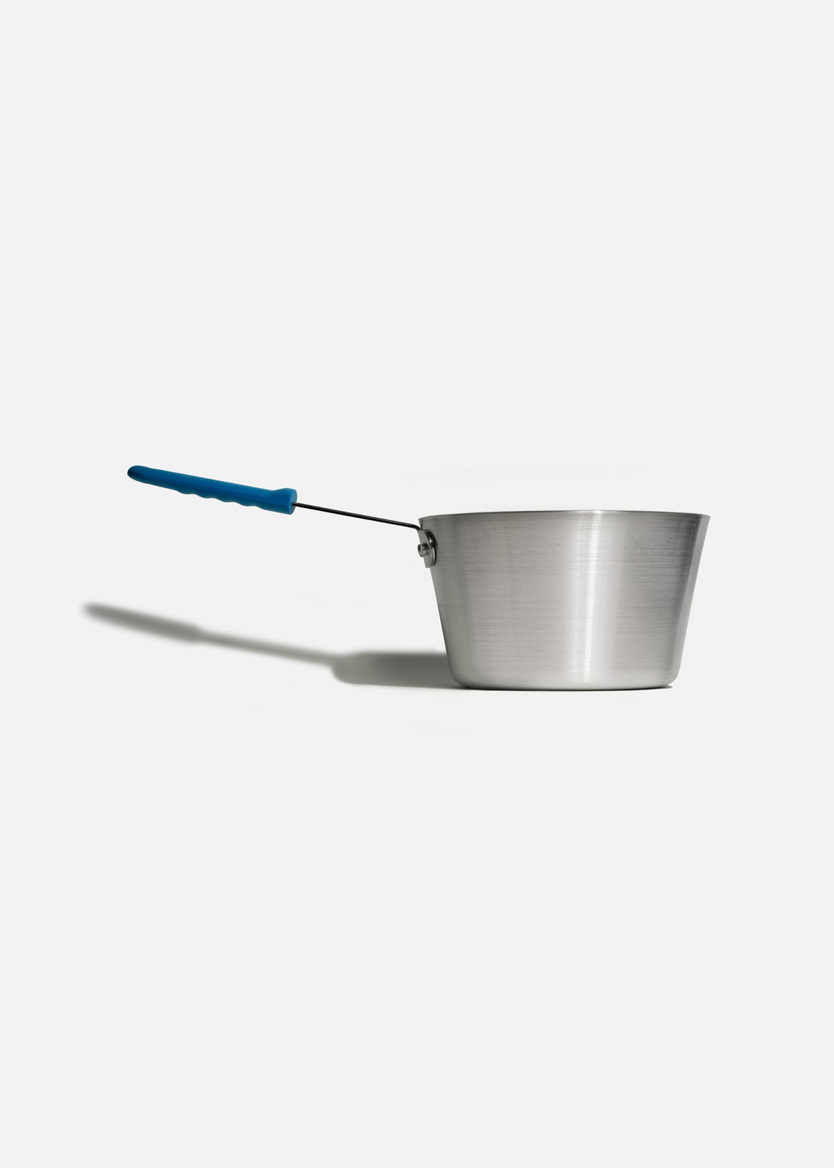 Cazo de aluminio grado alimenticio plateado triple fuerte mango azul NSF 5.2 L — imagen de producto