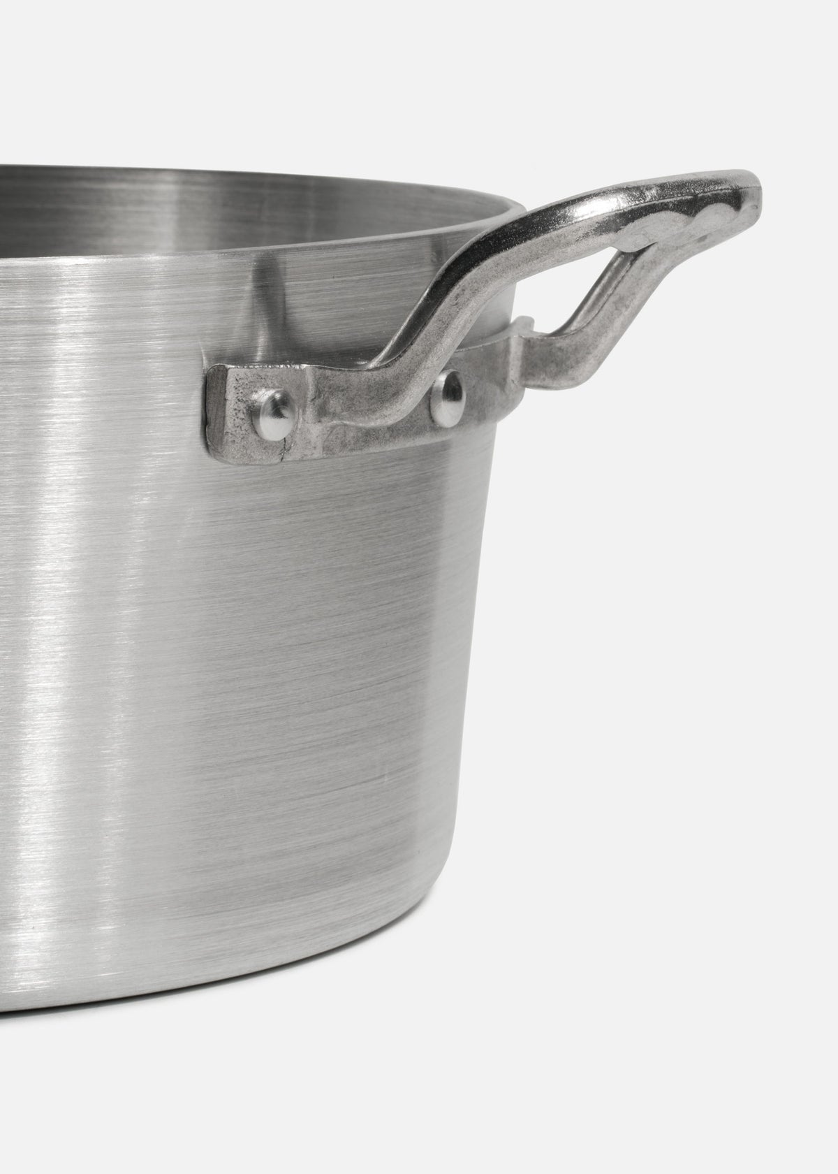 Cazo de aluminio grado alimenticio plateado triple fuerte mango azul NSF 7.5 L — imagen de producto