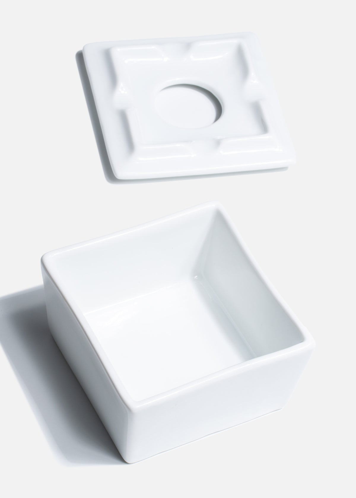 Cenicero cuadrado de porcelana blanco Cenistyle — imagen de producto, vista 4
