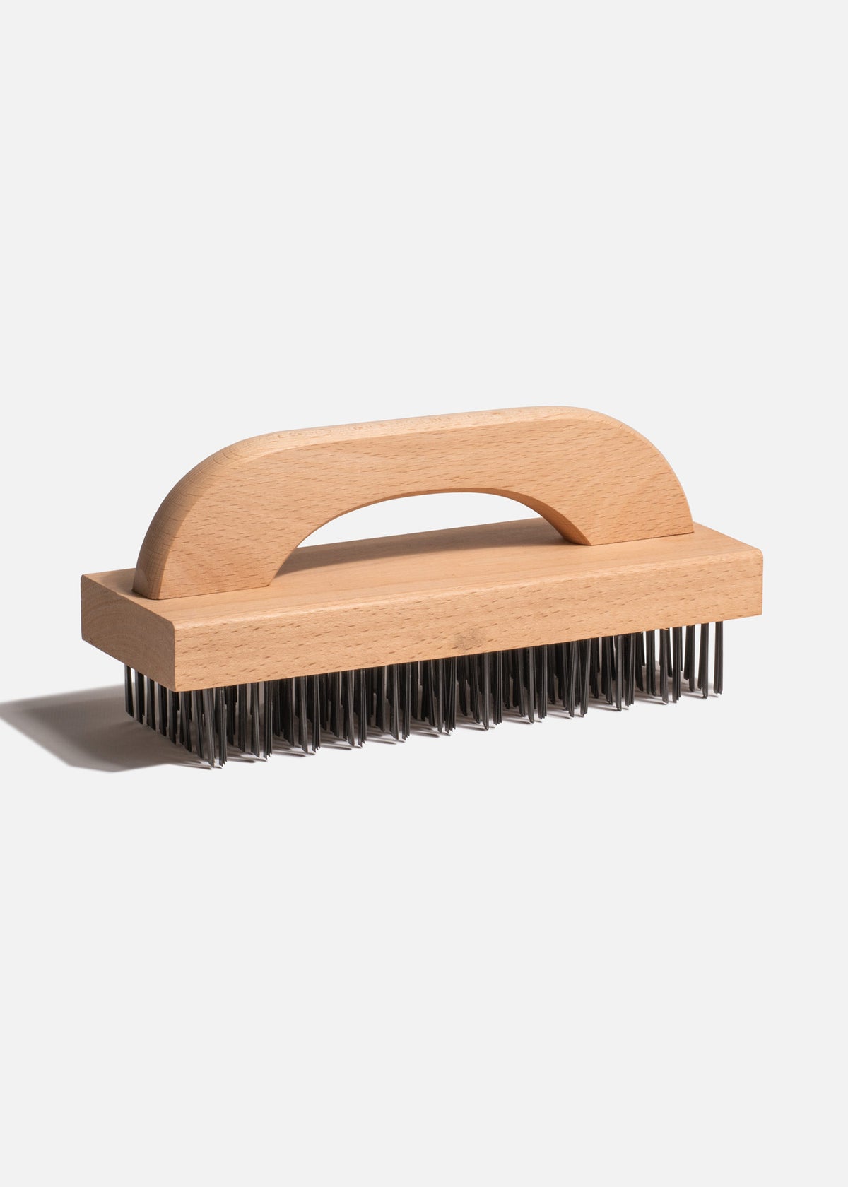 Cepillo de alambre para limpieza de parrillas y planchas con mango de madera con cerdas de acero  23.5 cm — imagen de producto