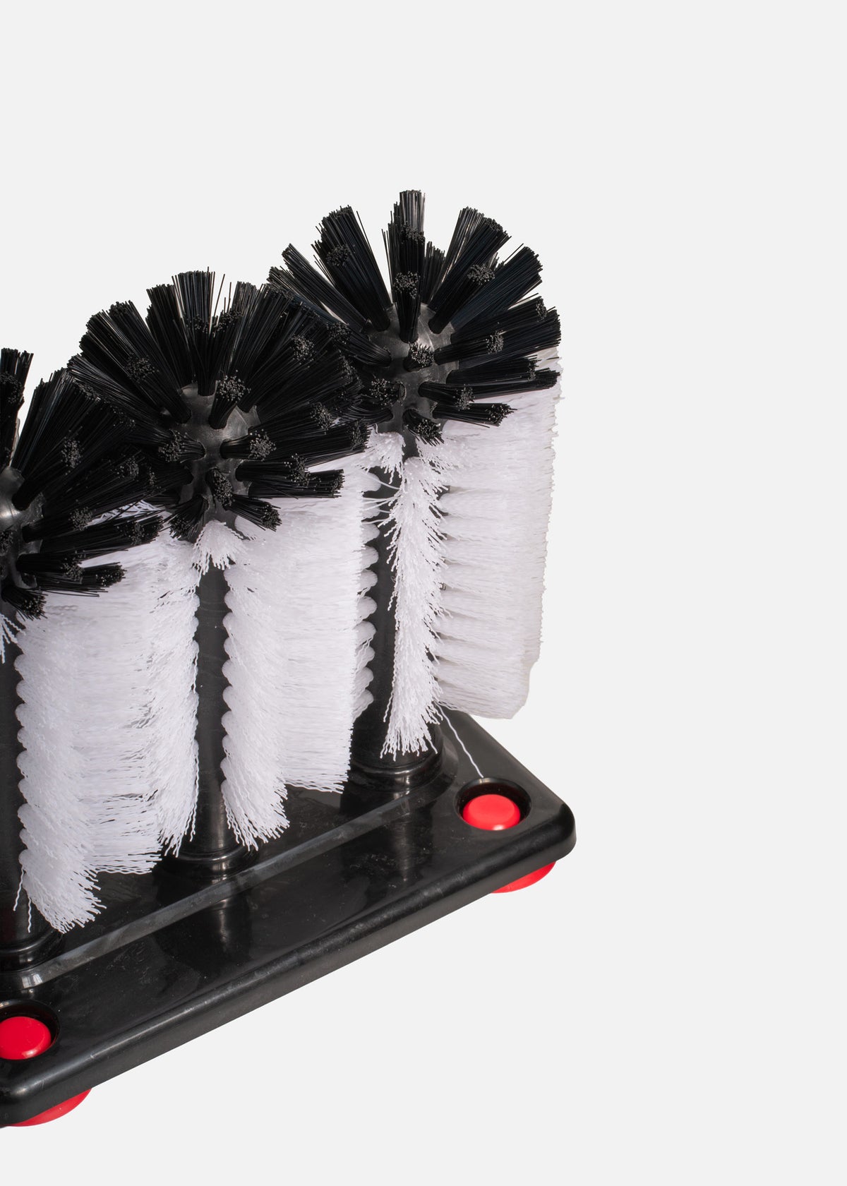 Cepillo triple de plástico negro con blanco para vasos con ventosas para restaurante y bar — imagen de producto