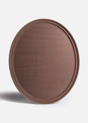 Charola para mesero ovalada de plástico café antideslizante 56x68 cm — imagen de producto