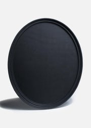 Charola para mesero ovalada de plástico negro con antideslizante Oval Grip 56x68.5 cm. Premium — imagen de producto