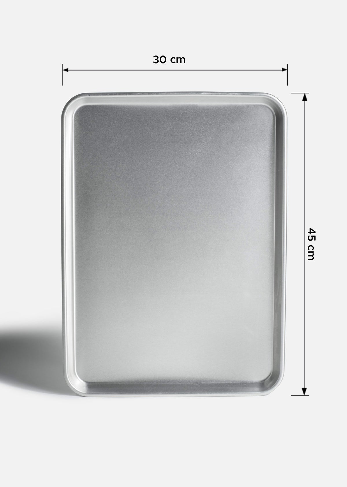 Charola panadera de aluminio plata 30x45 cm — imagen de producto