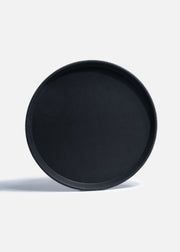 Charola para mesero redonda de plástico con antideslizante negro Safe Serve 35.5 cm. Premium — imagen de producto