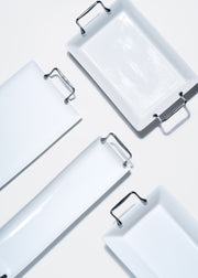Charolas con asa de porcelana blanco Charm — imagen de producto, vista 1