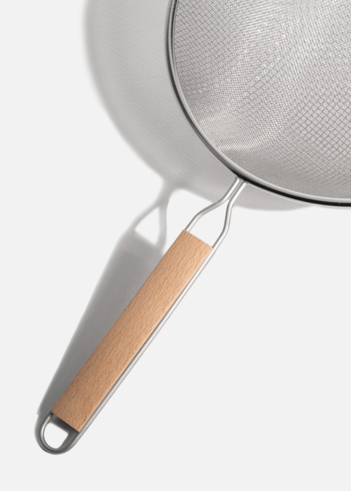 Coladores de acero inoxidable plata doble malla mango de madera 14, 18, 20 y 27 cm — imagen de producto, vista 12