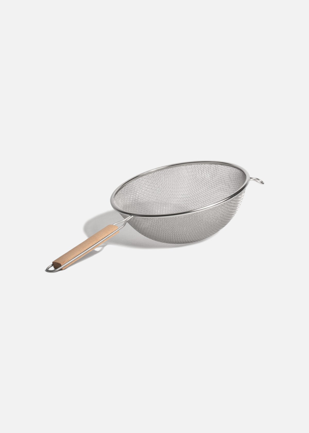 Coladores de acero inoxidable plata doble malla mango de madera 14, 18, 20 y 27 cm — imagen de producto, vista 9