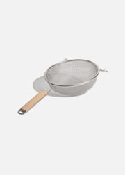 Coladores de acero inoxidable plata doble malla mango de madera 14, 18, 20 y 27 cm — imagen de producto, vista 1