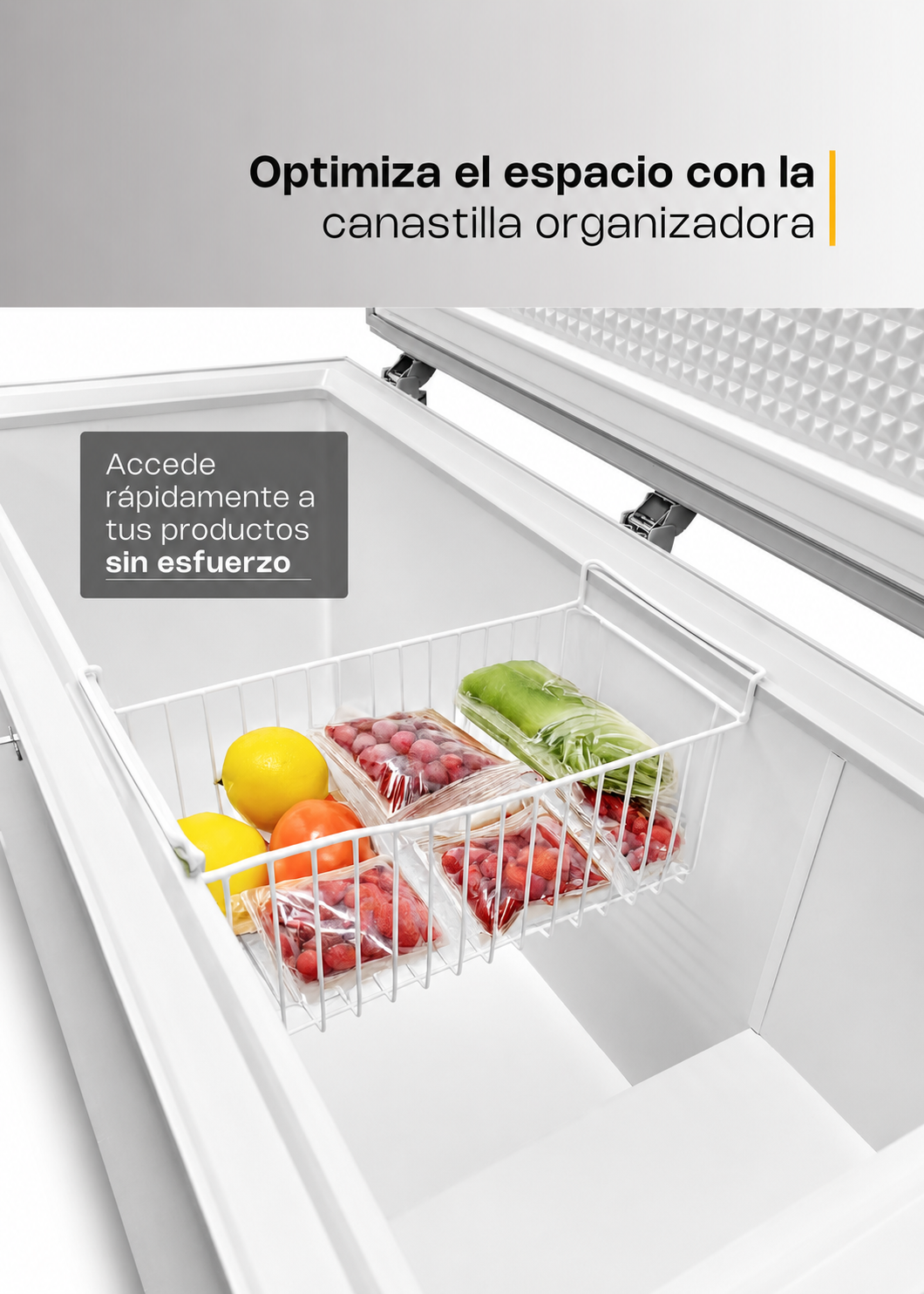 Congelador / refrigerador horizontal función dual 5° a -24° C 16 pies / 435 L. Largo 153.5 cm, ancho 74 cm, alto 82.5 cm. Rhino CONGECO-16 — imagen de producto