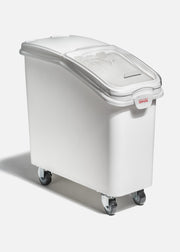 Contenedor para alimentos de plástico blanco con ruedas 81 L — imagen de producto