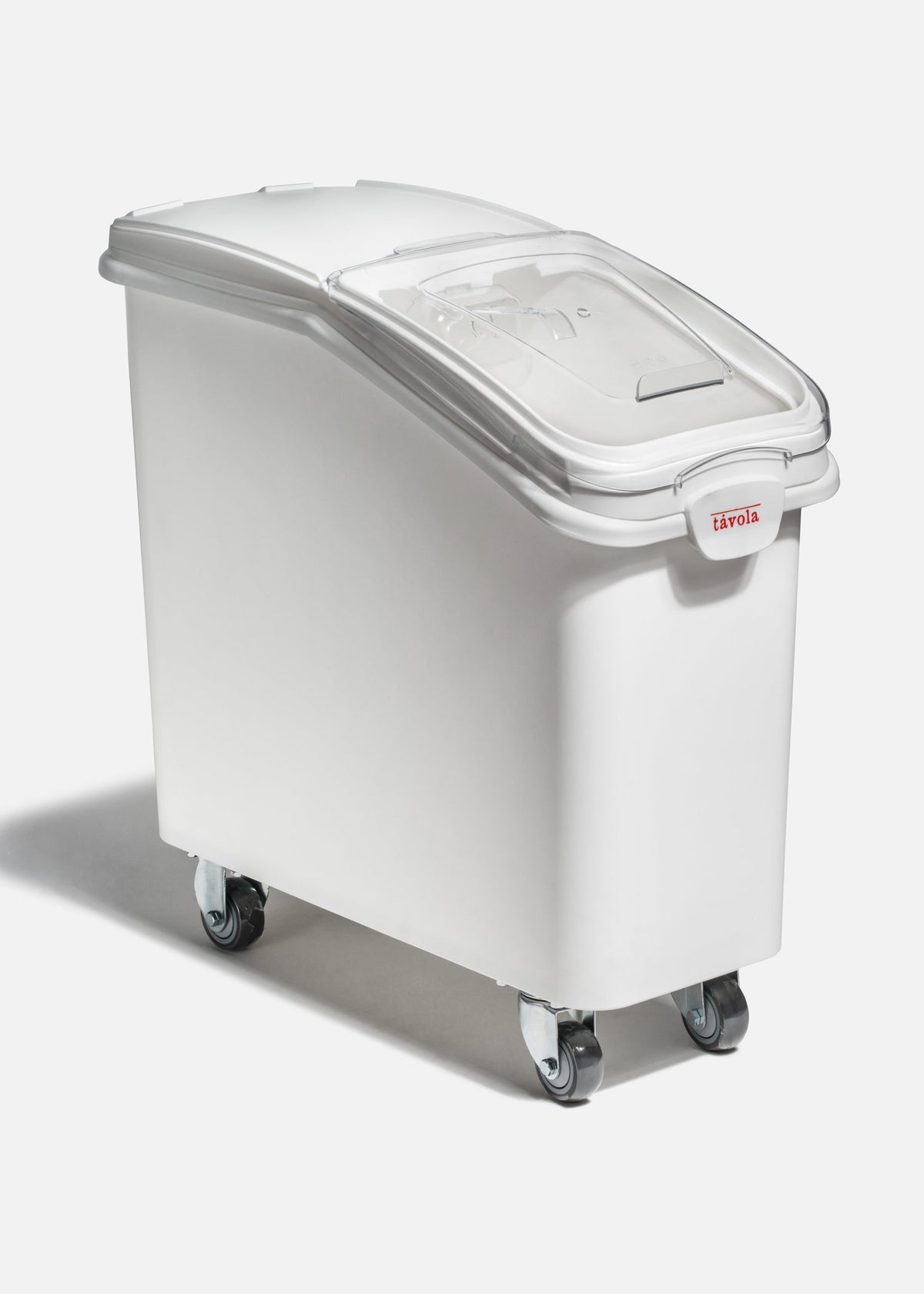Contenedor para alimentos de plástico blanco con ruedas 81 L — imagen de producto