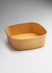 Contenedor desechable cuadrado de papel kraft café premium 32 oz — imagen de producto