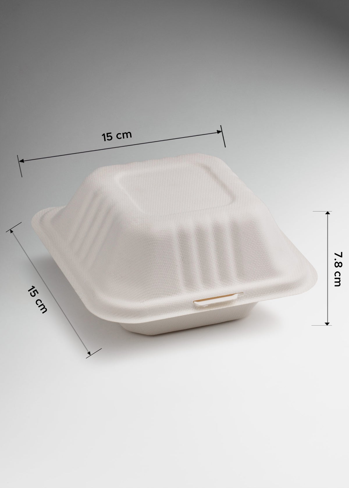 Contenedor para alimentos hamburguesero de bagazo de caña blanco 15x15 cm — imagen de producto