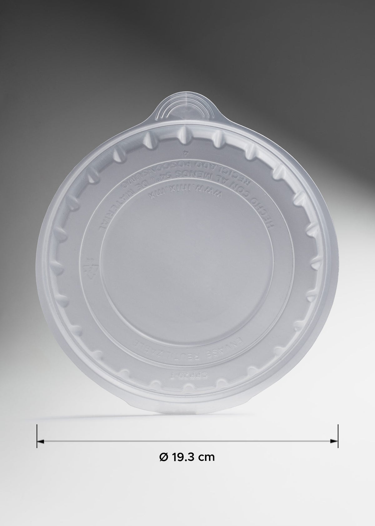 Contenedor hermético para alimentos desechable redondo de plástico diámetro 18.2 cm, alto 4.6 cm, 700 ml / 23 oz — imagen de producto