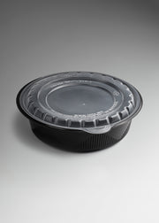 Contenedor hermético para alimentos desechable redondo de plástico diámetro 18.2 cm, alto 4.6 cm, 700 ml / 23 oz — imagen de producto